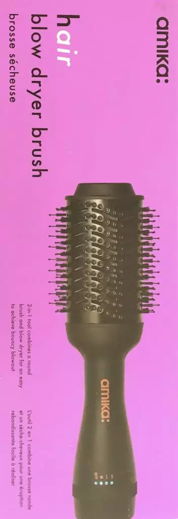 amika hair blow dryer brush in box