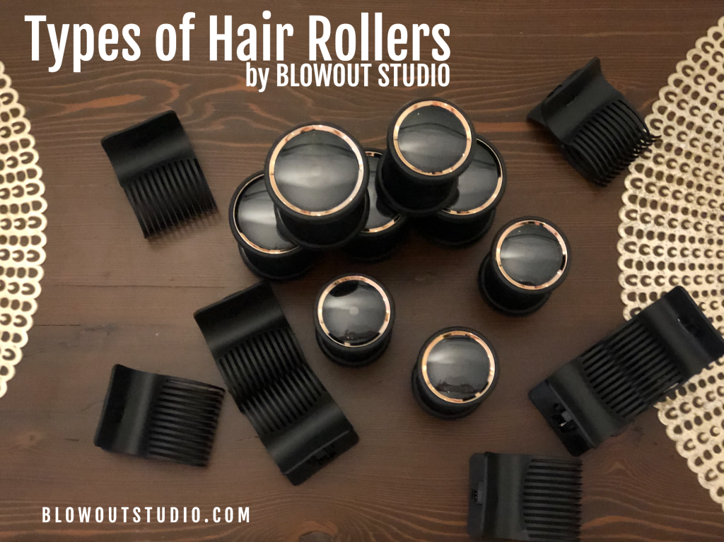 T3 Hair rollers and clips on a wooden background